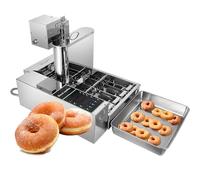 CGLYYDS Machine à Beignets Automatique Commerciale à 4 Rangées, Friteuse à Beignets 2000 W, Trémie De 5,5 L, Grande Capacité, pour Boulangerie, Chariot Alimentaire