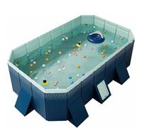 CGLYYDS Piscine Pliable, Piscine Familiale Non Gonflable, Piscine Portable à Coque en Plastique Dur, avec Bouchon De Vidange Et Trou De Vidange, Facile à Assembler,210cm/82.67in