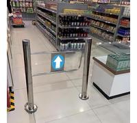 CGLYYDS Portail Battant De Sécurité à Ressort, Barrière De Sécurité à Fermeture Automatique avec Fixation sur Poteau, Barrière en Acier Inoxydable pour Accès De Magasin/Bibliothèque. left-60x100cm