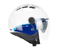 CGM Air Casque Jet Adulte Unisexe, Blanc/Bleu, XL (61-62cm)