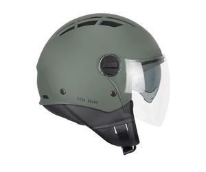 CGM Air Casque Jet Adulte Unisexe, Vert Mat, S (55-56cm)