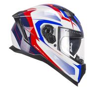 CGM Casque intégral 311G Blast Sport Blanc Bleu, L (59cm)