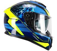 CGM Casque intégral 360S KAD Race Bleu Jaune Fluo, XS (53-54cm)