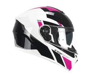 CGM Casque modulaire, 568S BER Sport Noir Fuchsia Fluo, XS (53-54cm)