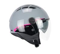 CGM Casque Open Face, 116G AIR BICO Gris Fuchsia Fluo, XS (53-54cm)
