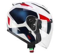 CGM Casque Open Face, 136G DNA Galaxy Blanc Bleu, XXL (62-63cm)
