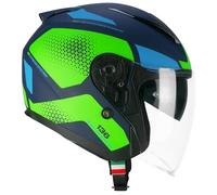 CGM Casque Open Face, 136G DNA Galaxy Bleu Vert Fluo Mat, S (55-56cm)