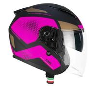 CGM Casque Open Face, 136G DNA Galaxy Noir Fuchsia Fluo Mat, XXL (62-63cm)