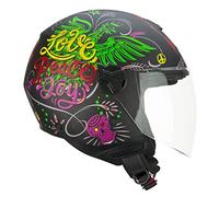 CGM Casque Open Face, 167S FLO Joy Noir Bleu Vert Mat Long, M2