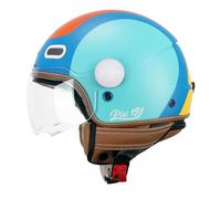 CGM Casque Open Face, 191G PIX Sprint Bleu Ciel Orange Mat en Forme, L (57cm)
