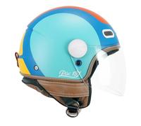 CGM Casque Open Face, 191G PIX Sprint Bleu Ciel Orange Mat Long, M (56cm)