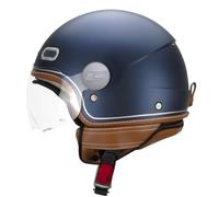 CGM Casque Open Face, 191V PIX Vintage Bleu Argent satiné moulé, M (56cm)