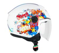 CGM Casque Open Face Young, 261G Mini Comics Bleu Blanc, YL (51-52cm)