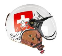 CGM Casque Vélo, Ski, E-Bike, 801C EBI Suisse Blanc Rouge Mat, XXL (61cm)
