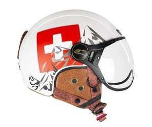 CGM Casque Vélo, Ski, E-Bike, 801C EBI Suisse Blanc Rouge Mat, XXL (61cm)