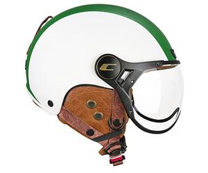 CGM EBI Casque de Ski Unisexe Adulte, Blanc Vert Rouge Mat, S (55-56cm)