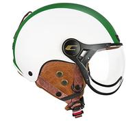 CGM Ebi Casque Ski Adulte Unisexe, Blanc Vert Rouge Mat, XXL (61cm)