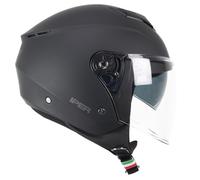 CGM Iper Casque Jet Adulte Unisexe, Noir Opaque, M (57-58cm)