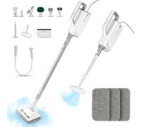 CGOLDENEWALL Multifonctions Balai Nettoyeur Vapeur, 360ml Réservoir, 2 Réglages de Vapeur, Élimine Bactéries, Nettoyeur Vapeur pour Sols Durs, Fenêtres, Tapis, Cuisines, Salles de Bains