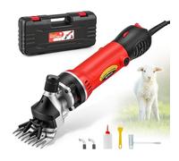 CGOLDENWALL 1000W Tondeuse Mouton Professionnelle Électrique, Moteur Haute Performance 3700RPM, 6 Vitesses Régulation, Lame à 13 Dents pour Moutons, Chèvres, Alpacas, Bétail à Fourrure Épaisse (Rouge)