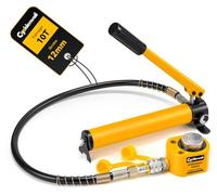 CGOLDENWALL 10T Vérin Hydraulique avec La Pompe CP-180, Course 12mm, Auto-Hauteur 52mm, Surface Effective 15.89cm², Industriel pour La Construction Mécanique/Ponts/Bâtiments (FPY-10T+CP-180)