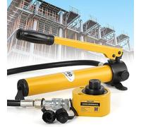 CGOLDENWALL 10T Vérin Hydraulique avec La Pompe CP-180, Course 26mm, Auto-Hauteur 51mm, Surface Effective 11.3cm², Industriel pour La Construction Mécanique/Ponts/Bâtiments (DFPY-10T+CP-180)