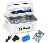CGOLDENWALL 6Hours Boîte isotherme portable à insuline pour 12 stylos Capacité interne 19,1 x 7,6 x 6,9 cm Réglage 0-8 ℃ avec 2 batteries 5 V 13600 mAh Mini réfrigérateur à médicaments pour usage