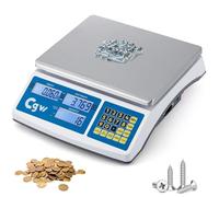 CGOLDENWALL Balance compteuse industrielle 40kg/1g, commutateur d'unité g/kg/lb Plateau en acier inoxydable Gestion d'inventaire pour petites pièces et pièces de monnaie (40kg, 1g EU)