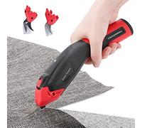 CGOLDENWALL Coupe-Tissu Électrique 4V Coupeur Universel: Lame Aiguisée, 2 Lames Remplacement, Refroidissement, Courbes/Lignes, Léger, Charge Rapide, Max. 6mm, pour Papier/Cartón/Tapis/Cuir/Laine