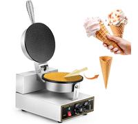CGOLDENWALL Gaufrier à Cornets pour Cônes Électrique 1000W, avec revêtement antiadhésif, Machine à Cornets de Glace Commerciale pour Snack-Bars, Cafés, Restaurants