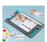 CGOLDENWALL Massicot 5-en-1, A4 Coupe-Papier avec boîte de rangement (Coupes droite/pointillée/courbe/rainures/coins arrondis), Guillotine multifonction pour maison, bureau, école, DIY (A4)