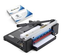CGOLDENWALL Massicot Professionnel A4, avec Positionnement par Ligne Rouge | 400 Feuilles, Massicot à Empiler, Lame HSS pour 4 cm d'Épaisseur de Coupe Max., pour Bureau, Production, Cuir et Tissu