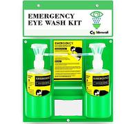 CGOLDENWALL Station de Lavage Oculaire Portable d'Urgence Double Bouteille Vide de 500ml avec Tasse Pouvant Correspondant à La Solution de Lavage Oculaire (Pas de Liquide Dans Les Bouteilles)