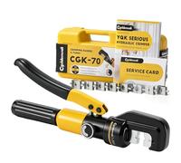 CGOLDENWALL YQK-70 Pince à Sertir Hydraulique Outil de Sertissage 4-70 mm² Pression 10T avec 9 Matrices Hexagonales Course 12mm pour Cosses de Câbles en Cuivre et Aluminium