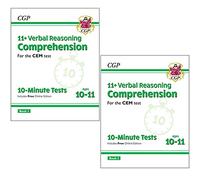 CGP CEM 11+ 10-Minute Tests Verbal Reasoning Cloze (Ages 10-11) Book (1-2) Collection 2 Books Set