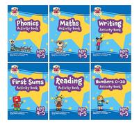 CGP Reception Activity Book for Ages 4-5 Collection 6 Books Set (Phonics, Maths, Writing, First Sums, Reading & Numbers 0-20)