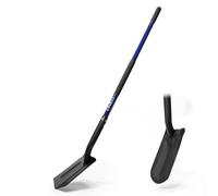 CGRNKT Pelle de tranchée robuste de 10,2 cm avec poignée en fibre de verre bleue, pelle de tranchée étroite pour creuser, jardinage et aménagement paysager, 142,2 cm