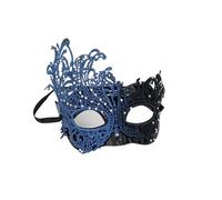 CGRSDSD Masque Bal Masqué Masque de bal masqué en dentelle creuse, demi-masque élégant for bal masqué, bal de fin d'année, Mardi Gras(A-Blue)