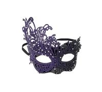 CGRSDSD Masque Bal Masqué Masque de bal masqué en dentelle creuse, demi-masque élégant for bal masqué, bal de fin d'année, Mardi Gras(A-Purple)