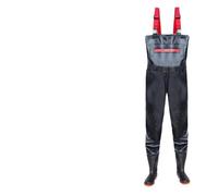 CGRSDSD Waders Peche Homme Wader Demi-Corps vêtements imperméables Pantalon de Pluie Ceinture Bottes de Pluie Pantalon Fourche en Cuir Attraper Poisson Corps Complet Une pièce(Black,46)