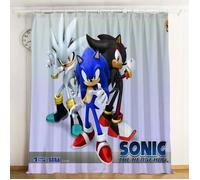 CGT-193 Rideaux imprimés Sonic nouvelle course pour chambre à coucher salon dessin animé pour chambre d'enf Taille:140x110cm