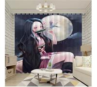 CGT-5774 Rideau occultant Demon Slayer cantonnière pour fenêtre pour chambre à coucher cuisine salon ombrag Taille:150x170cm