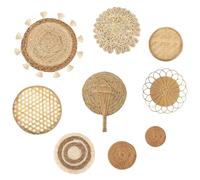 CGTQROVR Boho Wall Pankets 9pcs / Set Different Size & Style Boho Wall Panier décor tissé et rond Art décoratif pour le salon, chambre, ferme, pépinière