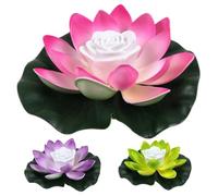 CGTQROVR Lutus Flottant Lotus Idéal pour Pond 3PCS 7, 09 Pouces Lotus Light Lantern Piscine Flottante idéale pour Le Grade de Jardin Decor Blue Green Gradient