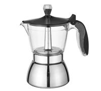 CGTQROVR Pot, cafetière visuelle de 400 ml avec une vanne de sécurité et poignée, maker expresso à base en acier inoxydable détachable