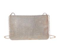 CGTQROVR Sacs de Soirée pour Femmes Sacs à Paillettes Scintillantes avec Sangle de Chaîne Amovible et Fermeture Éclair Sac à Bandoulière en Strass Bling pour Banquet Cocktail Doré
