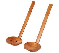 CGTQROVR Souppe de Bois avec Une louche d'écumoire 2pcs / Set Set Japanese Soup cuillère pour Ramen Eating Mélanger Cuisine en remuant avec Une Longue poignée