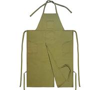 CGTQROVR Tablier de poterie couvre complète coude de toile jambe divisée tablier artiste avec 3 poches pour hommes femmes armée verte