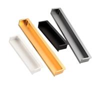 CGUOHU 1 pièces poignées dissimulées intégrées de portes garde-robe blanches d'armoires noires tiroirs gris doigt encastrées pour La Quincaillerie Poignées(Black 120mm)