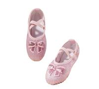 CGUOHU Chaussons De Danse Chaussons de Ballet en Satin pailleté, Chaussures Danse Plates, Ballerines à Semelles Fendues, Princes (Petits/Grands Enfants)(Color A,29)